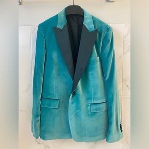 Paul Smith Teal Velvet Tuxedo Jacket
